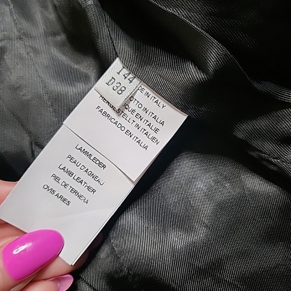 Blumarine Blugirl Black Lamb Leather Jacket Moto Motorcycle Made in Italy Medium - Picture 8 of 13